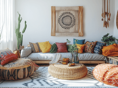 Boho-Chic: Lebendige Farben und organische Materialien