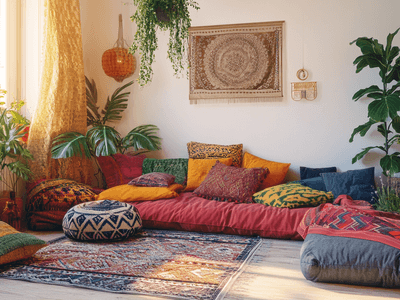 Boho-Look: Lebendige Farben und lässige Atmosphäre